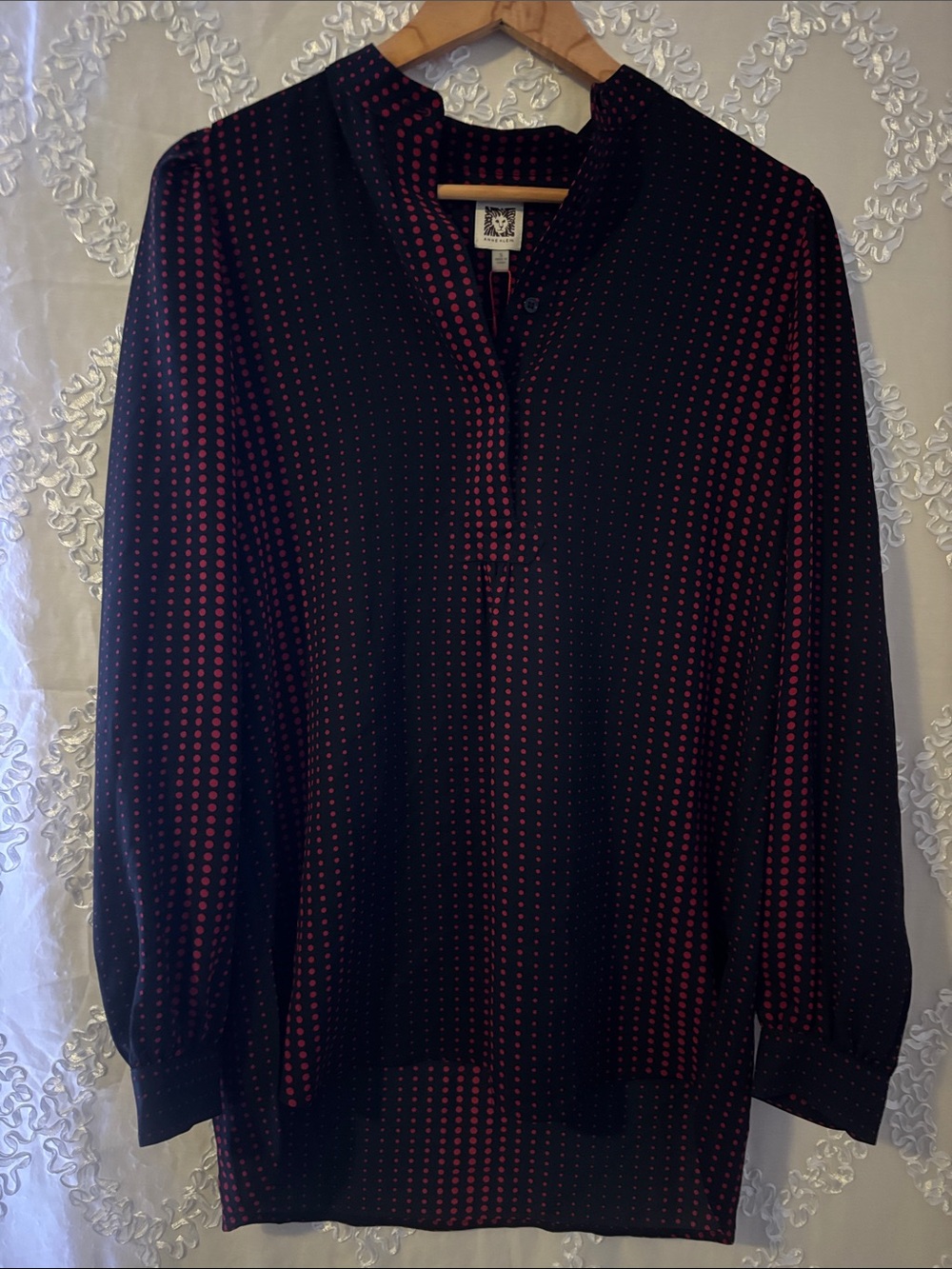Black & Red Dot-Pattern women’s Shirt by Anne Klein
